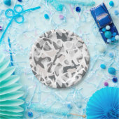 ライトグレースポット抽象芸術斑点パターン ペーパープレート (パーティー)