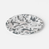 ライトグレースポット抽象芸術斑点パターン ペーパープレート (アングル)