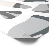 ライトグレースポット抽象芸術斑点パターン ポスター (角)