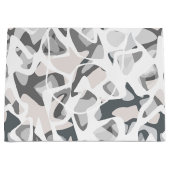 ライトグレースポット抽象芸術斑点パターン ラージペーパーバッグ (正面)