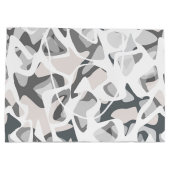 ライトグレースポット抽象芸術斑点パターン ラージペーパーバッグ (裏面)