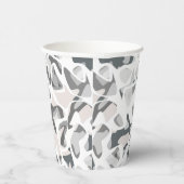 ライトグレースポット抽象芸術斑点パターン 紙コップ (右)