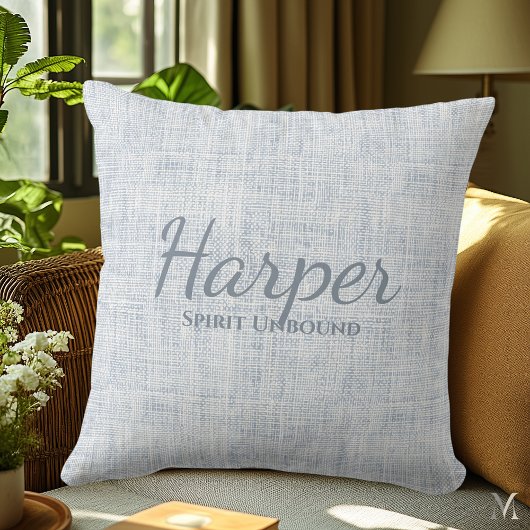 ライトグレーデニムテクスチャ | カスタム素朴デコール クッション