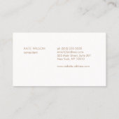 ライトグレーピーチ花柄デザイナー 名刺 (裏面)