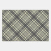 ライトグレープレイドレッドライトグリーンクリスマス ラッピングペーパーシート (正面3)