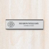 ライトグレープロフェッショナルカスタムビジネスロゴ サインプレート (正面)