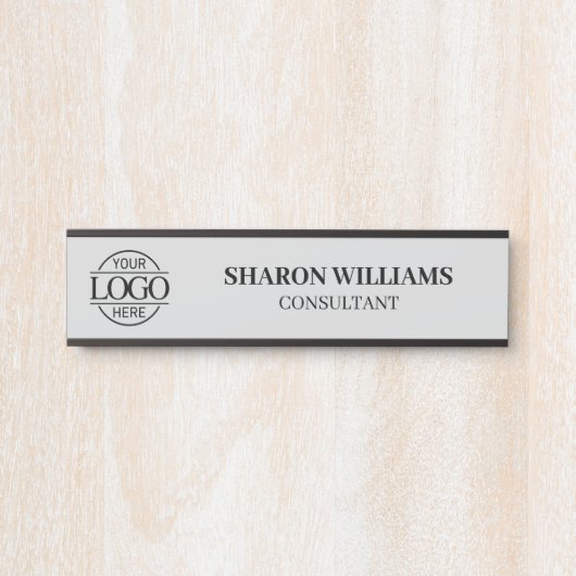 ライトグレープロフェッショナルカスタムビジネスロゴ サインプレート (正面)