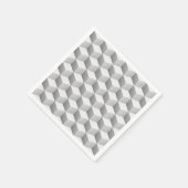ライトグレーホワイトシェード3Dルックキューブ スタンダードカクテルナプキン (角)