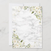 ライトグレーホワイトフローラ金ゴールド大理石バーチャルシャワー 招待状 (裏面)