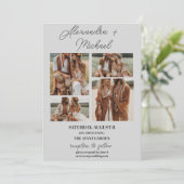 ライトグレーミニマルオーバーレイ結婚フォト 招待状 (スタンド正面)