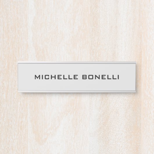 ライトグレーミニマル主義シンプル読みモダンやすい サインプレート (正面)