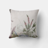 ライトグレーモダンフローラデザイン クッション (裏面)