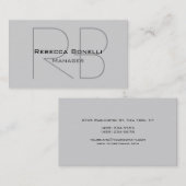 ライトグレーモノグラムマネージャの名刺 名刺 (正面/裏面)