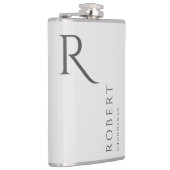 ライトグレーモノグラム男らしGroomsmenギフト フラスク (右)