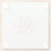 ライトグレーライブ笑いラブ引用文 モダン ガラスコースター (裏面)