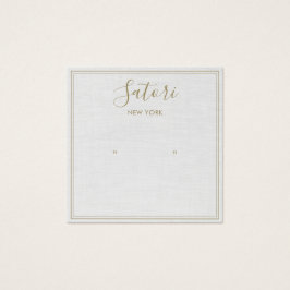 ライトグレーリネンのシグネチャースタッドイヤリングディスプレイ