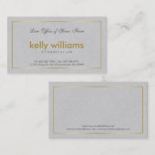 ライトグレーリネン弁護士金ゴールドアクセント 名刺 (正面/裏面)