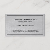 ライトグレーレザーテクスチャブラックフレーム 名刺 (裏面)