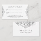 ライトグレーレースアポイントメントカード 予約カード (正面/裏面)