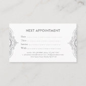 ライトグレーレースアポイントメントカード 予約カード (正面)
