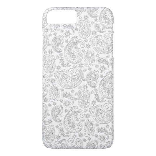 ライトグレーヴィンテージペイズリー Case-Mate iPhoneケース (裏面)