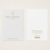 ライトグレーヴィンテージモノグラムイヤリングディスプレイカード (正面&裏面)