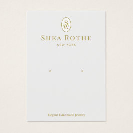 ライトグレーヴィンテージモノグラムイヤリングディスプレイカード