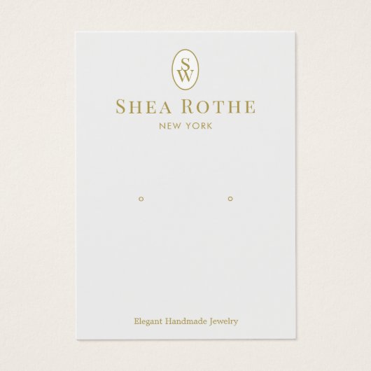 ライトグレーヴィンテージモノグラムイヤリングディスプレイカード (正面)