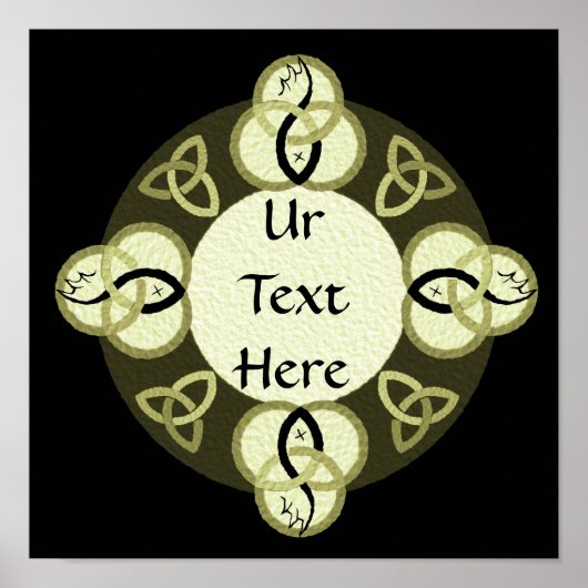 ライトグレー三位一体とブラックフィッシュモノグラム ポスター (正面)