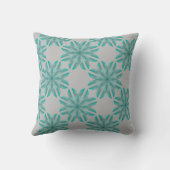 ライトグレー上のフローラルパターン クッション (裏面)