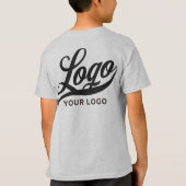 ライトグレー会社ロゴスワッグビジネスキッズボーイズT- Tシャツ (裏面)