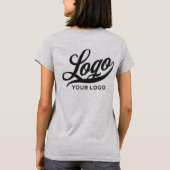 ライトグレー会社ロゴスワッグビジネス女性T-Shir Tシャツ (裏面)