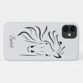 ライトグレー地にモダンな馬のシルエットアート Case-Mate iPhoneケース (裏面(横))