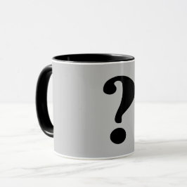 ライトグレー地に黒の「What」 マグカップ