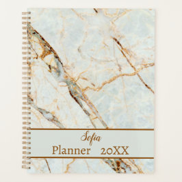 ライトグレー大理石デイリープランナー名のカスタマイズ プランナー手帳