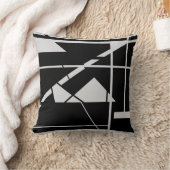 ライトグレー折り紙オンブラックジオメトリック抽象芸術 クッション (ブランケット)