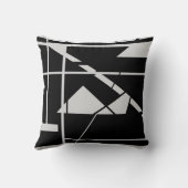 ライトグレー折り紙オンブラックジオメトリック抽象芸術 クッション (裏面)