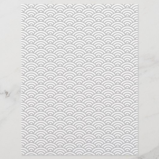 ライトグレー日本の波模様スクラップブック紙 (正面)