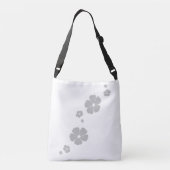 ライトグレー春の花クロス体トートバッグ クロスボディバッグ (裏面)