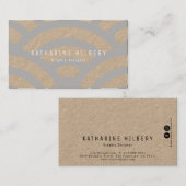 ライトグレー波パターンクラフト紙名刺 名刺 (正面/裏面)