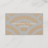 ライトグレー波パターンクラフト紙名刺 名刺 (正面)