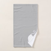 ライトグレー浴用タオルセットの下向きネコ バスタオルセット (ハンドタオル)