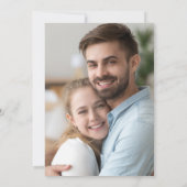 ライトグレー白フローラ金ゴールド写真の保存日付 セーブザデート (裏面)