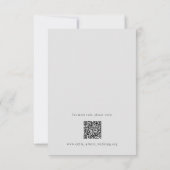ライトグレー結婚の詳細Qrコード格納装置カード 招待状 (裏面)
