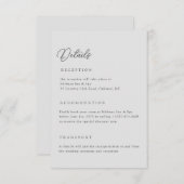 ライトグレー結婚の詳細Qrコード格納装置カード 招待状 (正面/裏面)