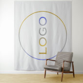 ライトグレー背景の企業ロゴ タペストリー (インサイチュ)