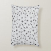 ライトグレー花柄ピロー アクセントクッション (裏面(縦))