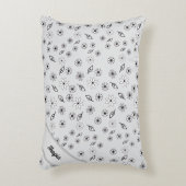 ライトグレー花柄ピロー アクセントクッション (正面(垂直))
