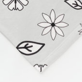 ライトグレー花柄ブランケット フリースブランケット (角)