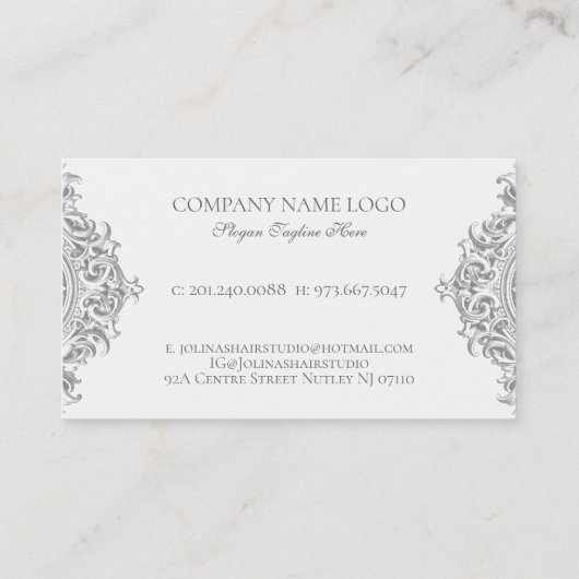 ライトグレー華美ヴィンテージマンダラ渦巻き 名刺 (裏面)